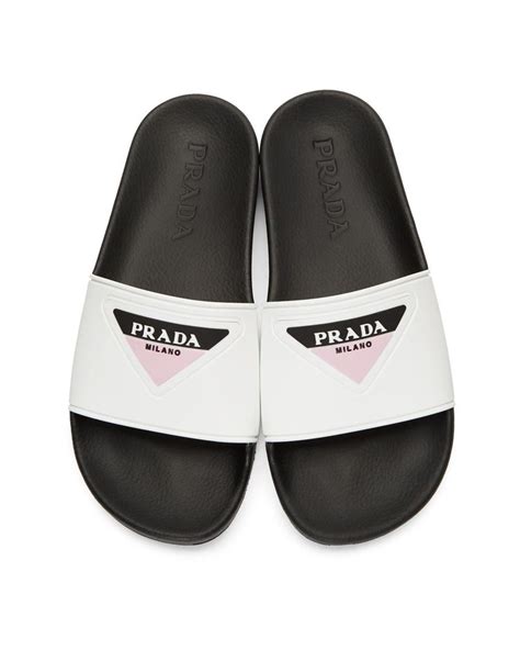 prada white slides|Prada slides on sale.